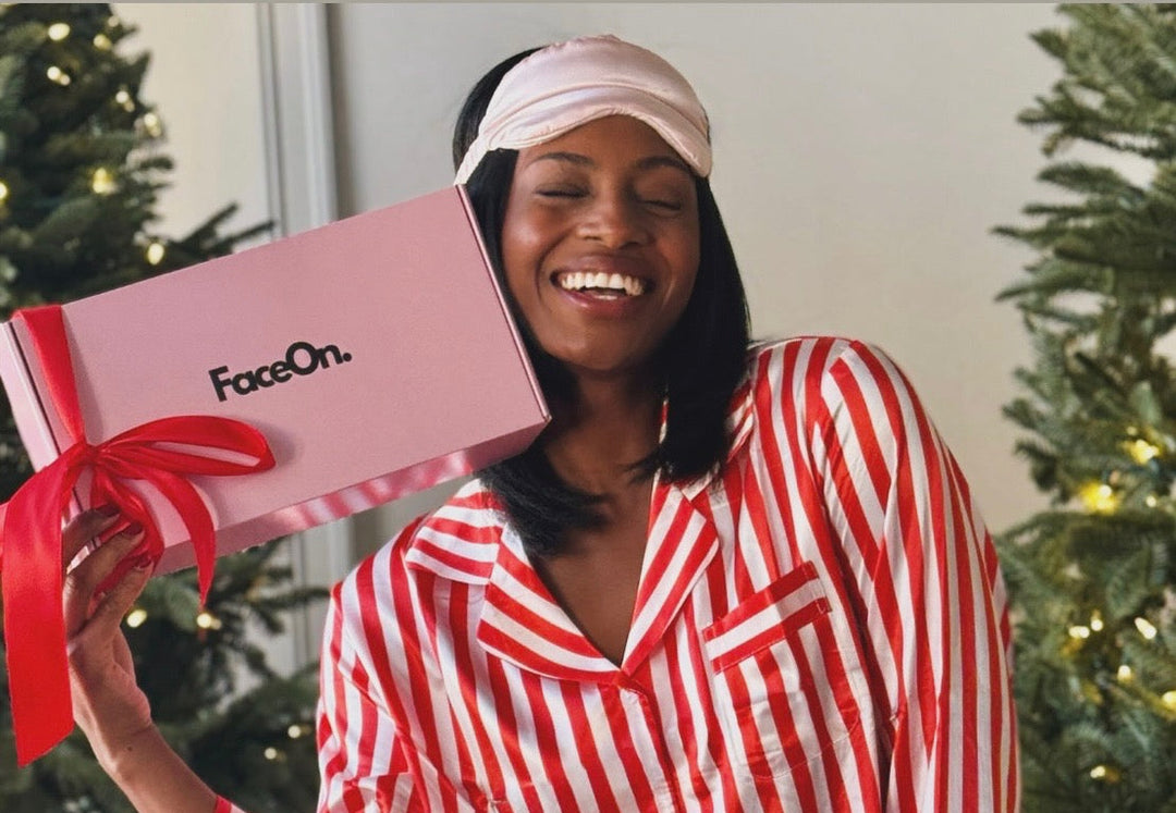 FaceOn Holiday Gift Set – Limited Edition in Cranberry Silk & Champagne Toast