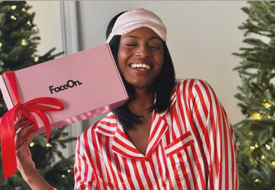 FaceOn Holiday Gift Set – Limited Edition in Cranberry Silk & Champagne Toast